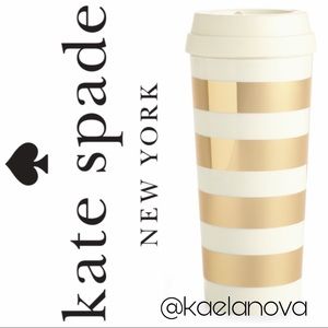 Kate Spade Gold Stripe Thermal Mug